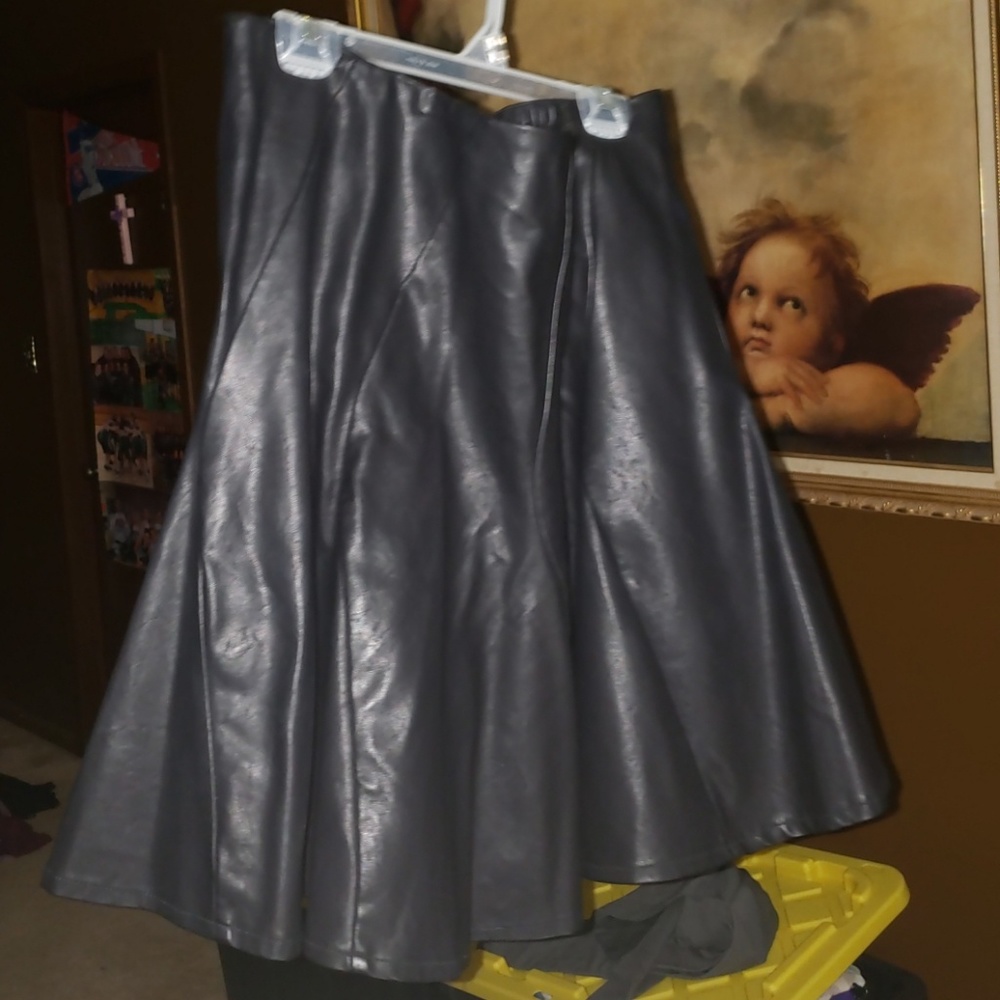 Black leather skirt